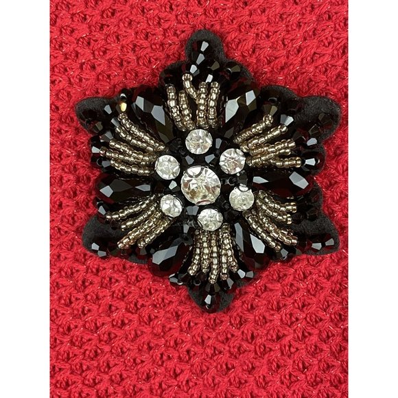 JM Collection Sweater Jacket Women Size Small Petite Red Sparkles Cotton Blend - Picture 4 of 12